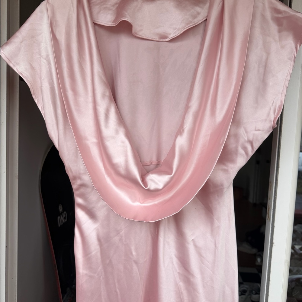 Lulu's Blush Satin Maxi Dress - Picture 5 of 6